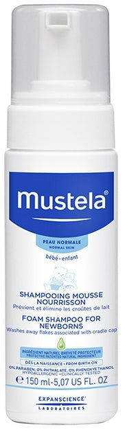 immagine-1-shampoo-mousse-per-neonati-mustela-150-ml-ean-3504105028596