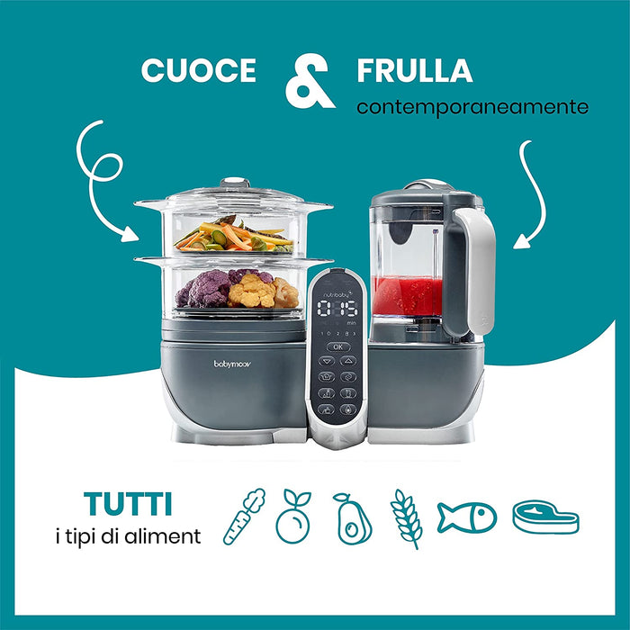 Robot Da Cucina Babymoov Nutribaby+ Industrial Grey 5 in 1