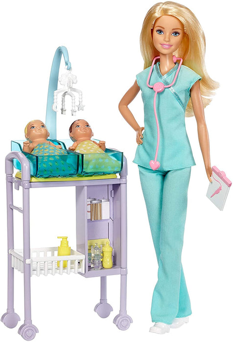 Playset Barbie Pediatra con Due Piccoli Pazienti