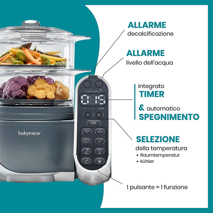 Robot Da Cucina Babymoov Nutribaby+ Industrial Grey 5 in 1