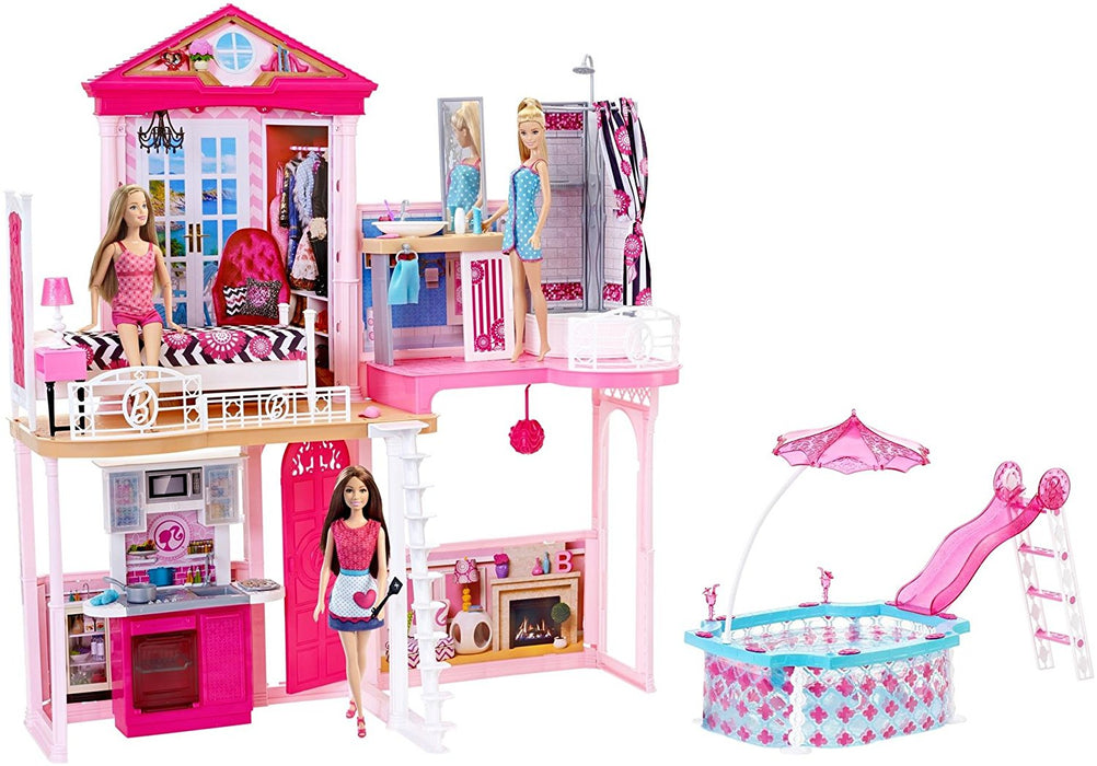immagine-1-barbie-set-completo-casa-e-piscina-set-regalo-inclusi-3-bambole-e-3-set-di-mobili-ean-0887961452488