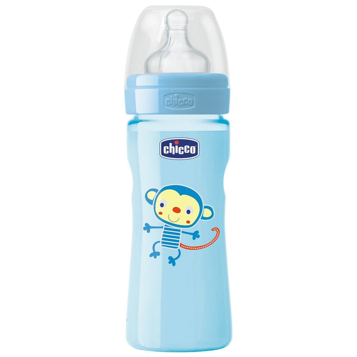 immagine-1-biberon-benessere-chicco-250ml-flusso-regolabile-2m-silicone-azzurro-ean-8058664057993