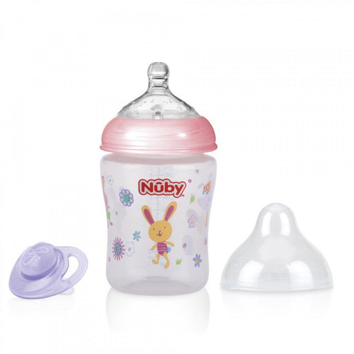 immagine-1-biberon-nuby-270ml-rosa-succhietto-viola-ean-5414959040669