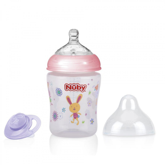 immagine-1-biberon-nuby-270ml-rosa-succhietto-viola-ean-5414959040669