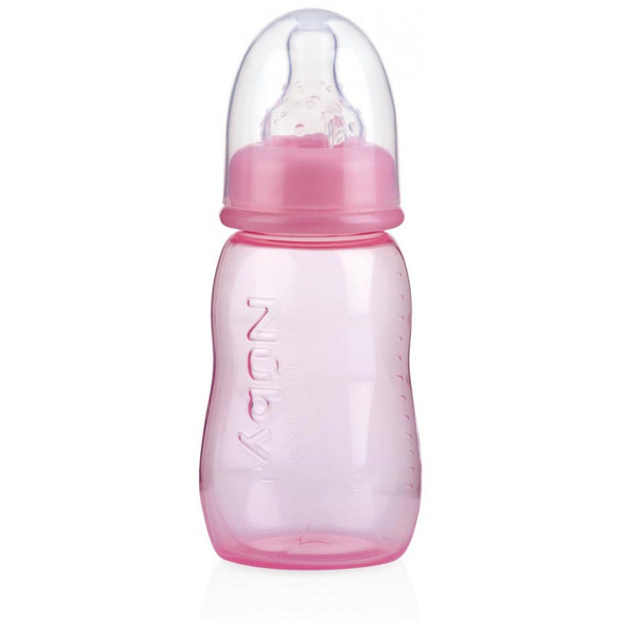 immagine-1-biberon-nuby-tettarella-anticolica-silicone-150ml-rosa-ean-0048526010080