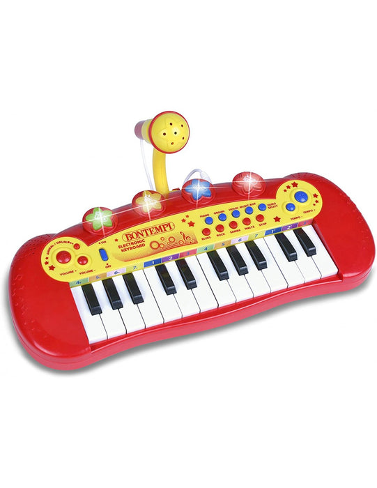 immagine-1-bontempi-tastiera-elettronica-rossa-24-tasti-per-bambini-con-microfono