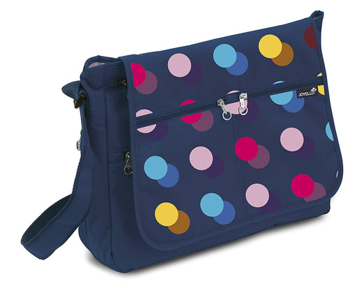 immagine-1-borsa-maternita-joyello-comoda-blu-navy-pois-colorati-ean-8051764730445