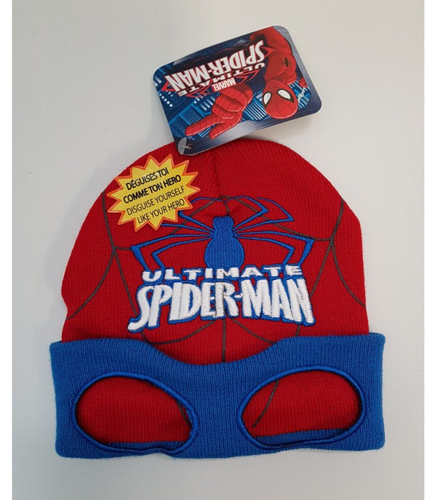 immagine-1-cappello-invernale-taglia-52-maschera-spiderman-rosso-azzurro-ean-3609081409329
