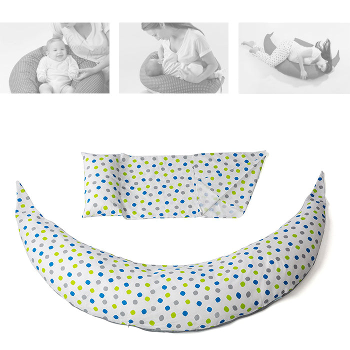 immagine-1-cuscino-gravidanza-e-allattamento-nuvita-dreamwizard-big-dots-ean-5350555005414