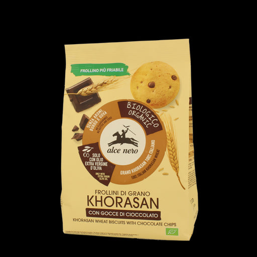immagine-1-frollini-alce-nero-biologici-di-grano-khorasan-con-gocce-di-cioccolato-ean-8009004812079