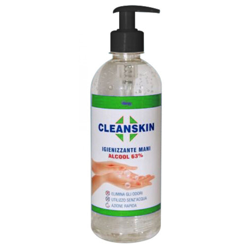 immagine-1-gel-igienizzante-mani-63-alcool-cleanskin-con-dispenser-500-ml-ean-8056477850725