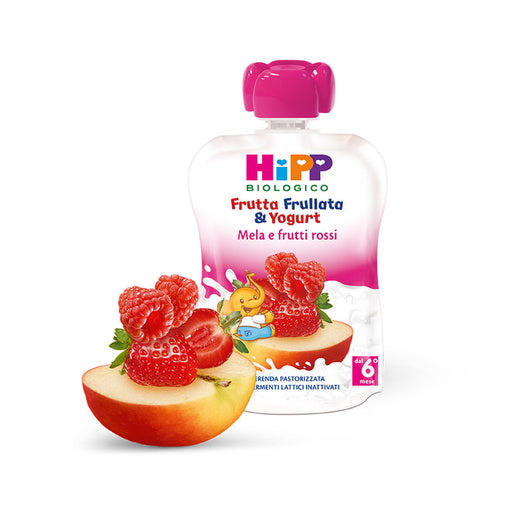 immagine-1-hipp-frutta-frullata-e-yogurt-mela-e-frutti-rossi-6x90g-ean-4062300283169