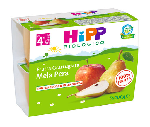 immagine-1-hipp-frutta-grattugiata-mela-e-pera-24-vasetti-da-100g-ean-4062300124882