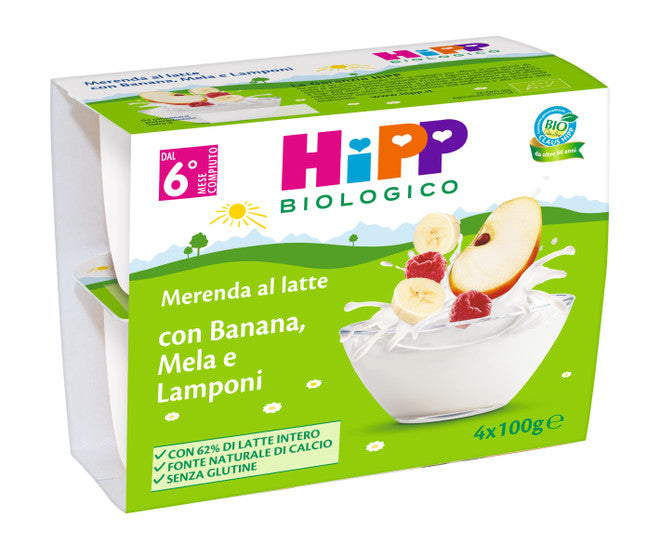 immagine-1-hipp-merenda-al-latte-banana-mela-e-lamponi-4x100-gr-ean-4062300317659