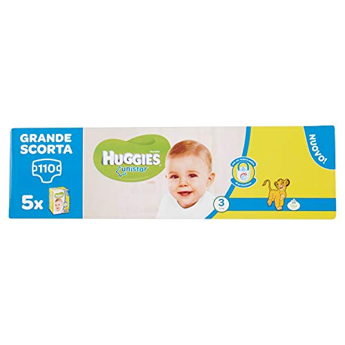 immagine-1-huggies-unistar-taglia-3-4-9-kg-5-confezioni-da-22-110-pannolini-ean-5029054657485