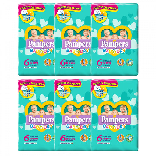 immagine-1-kit-pannolini-pampers-baby-dry-extralarge-15-30-kg-misura-6-6-pacchi-da-14pz