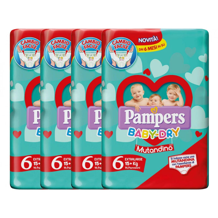immagine-1-kit-pannolini-pampers-baby-dry-mutandino-15-kg-misura-6-4-pacchi-da-14pz