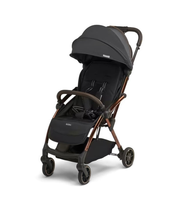 immagine-1-leclerc-baby-leclerc-baby-passeggino-leggero-influencer-nero-telaio-oro-rosa-omologato-22-kg-ean-7423632716782