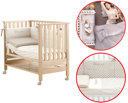 immagine-1-lettino-culla-contact-azzurra-design-naturale-materasso-completo-piumone