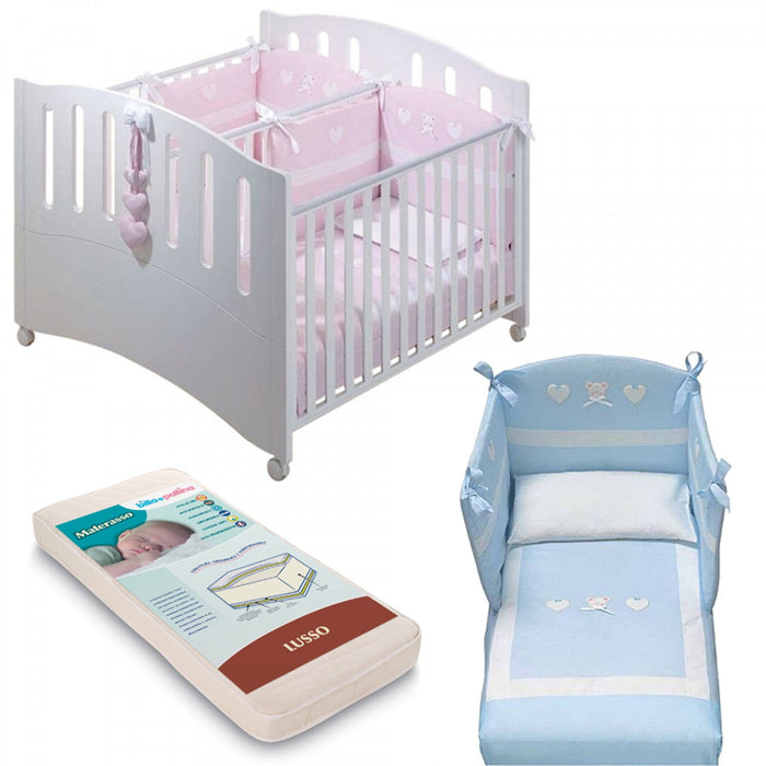 immagine-1-lettino-gemellare-azzurra-design-gemini-bianco-materasso-completo-piumone-bianzoazzurro