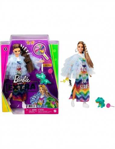 immagine-1-mattel-barbie-extra-bambola-castana-con-vestito-arcobaleno-ean-887961973365