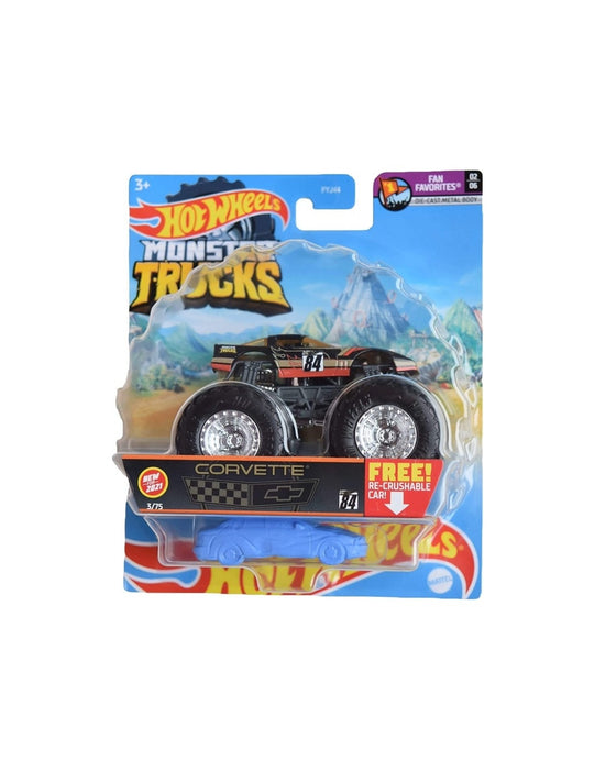 immagine-1-mattel-hot-wheels-monster-trucks-corvette-con-auto-ean-887961705393