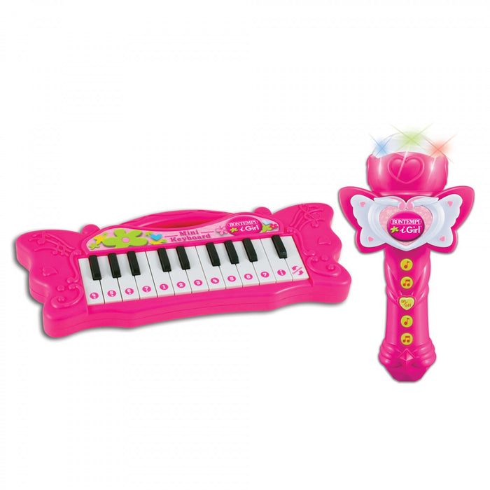 immagine-1-mini-tastiera-bontempi-22-tasti-con-microfono-rosa-ean-0047663336336