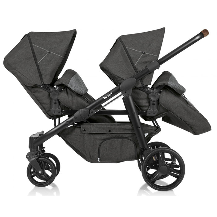 immagine-1-passeggino-gemellare-brevi-ovo-twin-grigio-melange-scuro-outlet