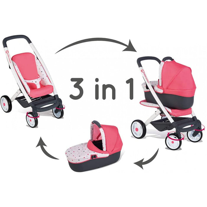 immagine-1-passeggino-per-bambole-smoby-bebe-confort-3-in-1-rosa-ean-3032162531990