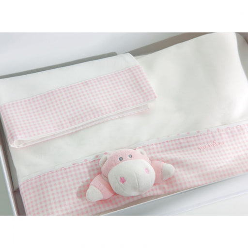 immagine-1-set-lenzuola-per-lettino-nanan-bombo-rosa-3pz