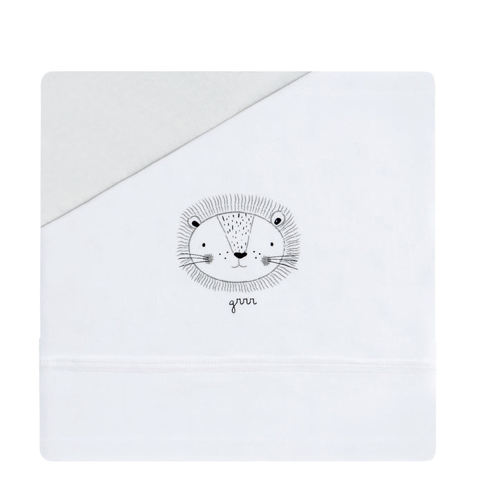 immagine-1-set-lenzuolino-culla-pirulos-leon-biancogrigio-40-x-80-cm-ean-8499000831158