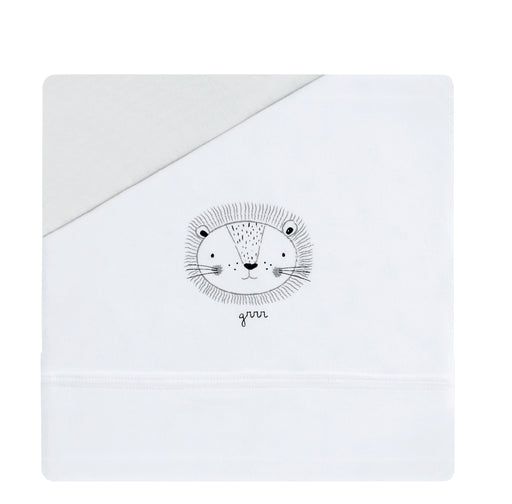 immagine-1-set-lenzuolino-culla-pirulos-leon-biancogrigio-50-x-80-cm-ean-8499000831080