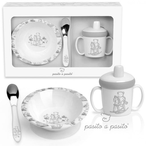 immagine-1-set-pappa-pasito-a-pasito-3-pz-piatto-fondo-tazza-cucchiaio-grigio-ean-8410446646908