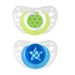 immagine-1-succhietto-chicco-physio-air-silicone-2-pz-blu-verde-6-16m-ean-8058664058860