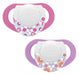 immagine-1-succhietto-chicco-physio-compact-silicone-2-pz-rosa-viola-6-12m-ean-8058664059270