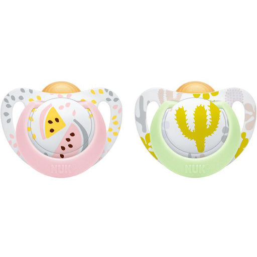 immagine-1-succhietto-nuk-genius-color-cauccia-2-pezzi-18-36-m-rosa-e-verde-ean-4008600208365