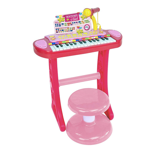immagine-1-tastiera-elettronica-bontempi-31-tasti-con-microfono-e-sgabello-rosa-ean-0047663334837