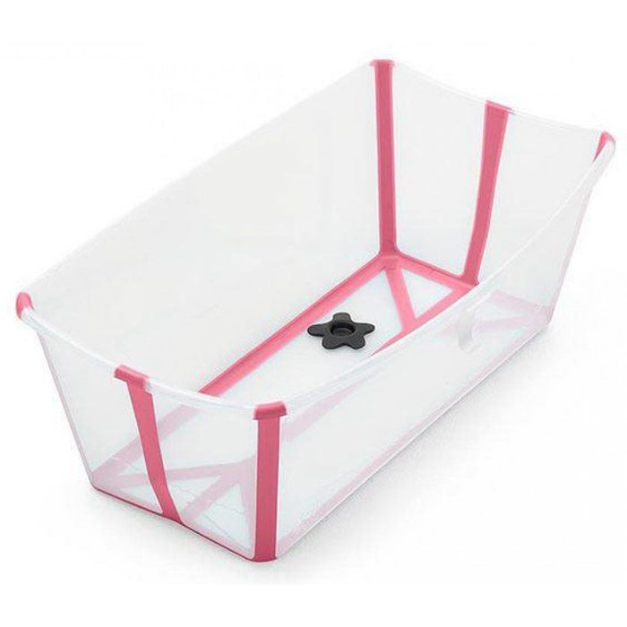 immagine-1-vaschetta-pieghevole-bagno-stokke-flexi-bath-trasparente-rosa-ean-7040353288086