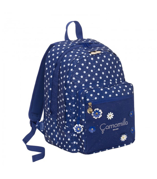 immagine-1-zaino-big-plus-camomilla-flowers-e-dots-blu-pois-ean-8011410306516