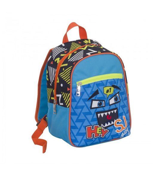 immagine-1-zaino-small-boy-sj-gang-facce-azzurro-ean-8011410304512