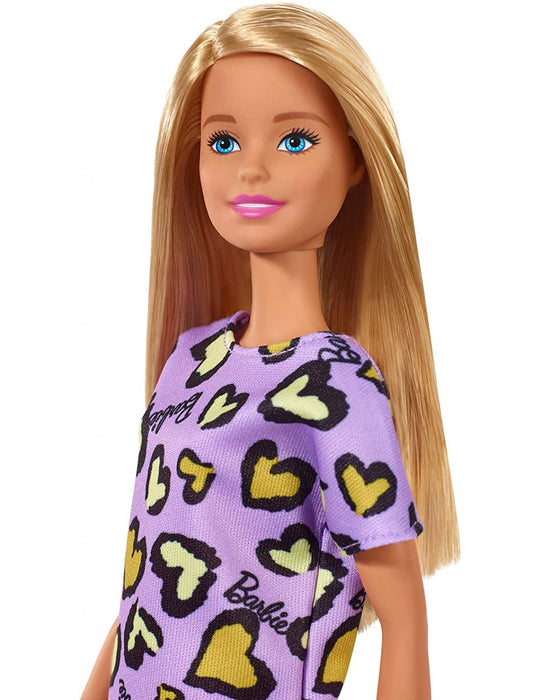 immagine-2-mattel-barbie-bambola-base-abito-lilla-con-stampa-cuori-ean-887961804225