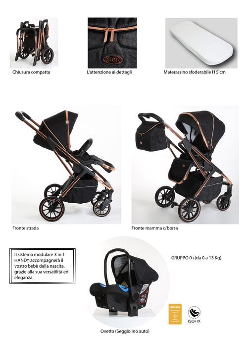 immagine-4-nunu-nun-passeggino-trio-handy-3-in-1-nero-con-telaio-oro-ean-8081112131426